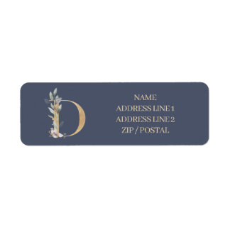 D Monogram Floral Personalized