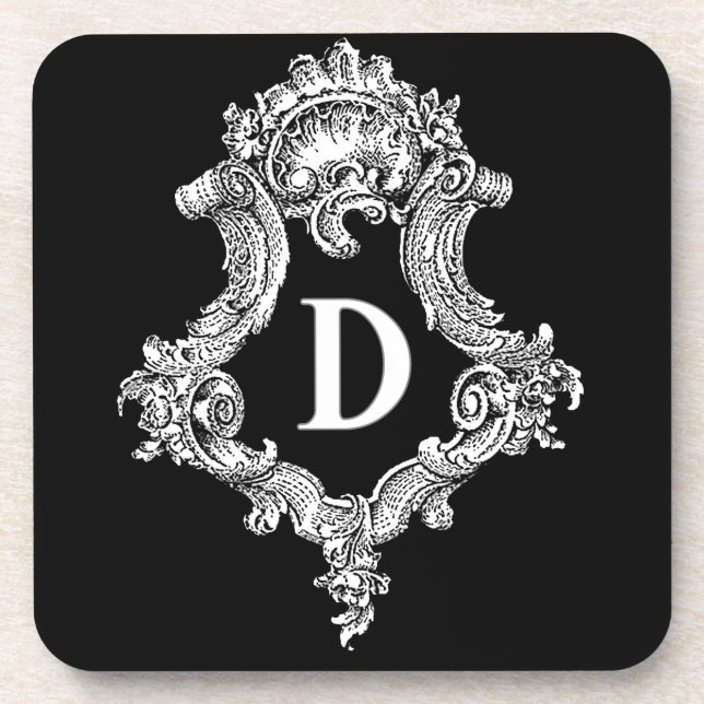 D Monogram Initial Coaster (Front)