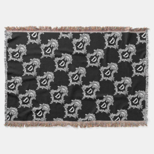 D Monogram Initial Throw Blanket