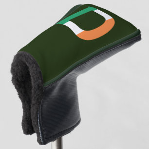D Monogram overlaid on Irish Flag pccn Golf Head Cover