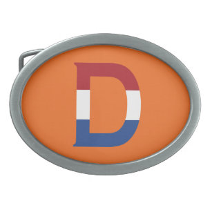 D Monogram overlaid on NLD Flag on or bbcnt Belt Buckle