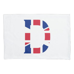 D Monogram overlaid on Union Jack Flag pccnt Pillowcase