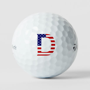 D Monogram overlaid on USA Flag tmtp5 gbcnt Golf Balls