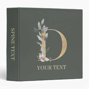 D Monogramme Floral Personnalisé 3 Classeur à anne