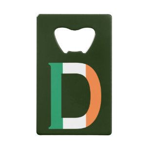 D Monogramme superposé sur le bocal drapeau irland