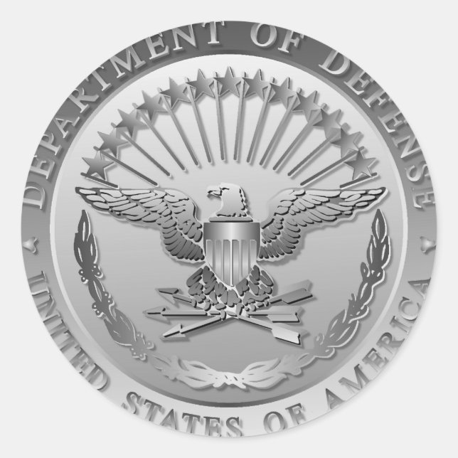 D.O.D Government Emblem Classic Round Sticker (Front)
