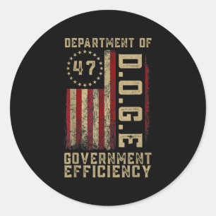 D.o.g.e Doge Department Of Government Efficiency U Classic Round Sticker