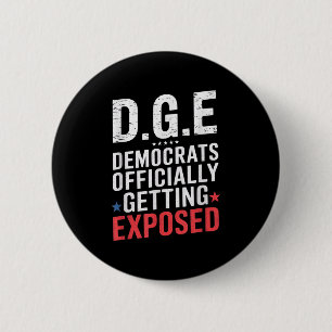 D.o.g.e Doge Government Satire American Flag  2 Inch Round Button