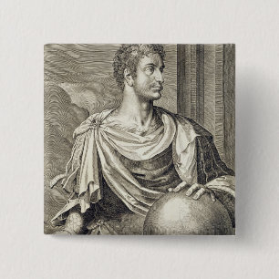 D. Octavius Augustus (63 BC - 14 AD) Emperor of Ro 2 Inch Square Button