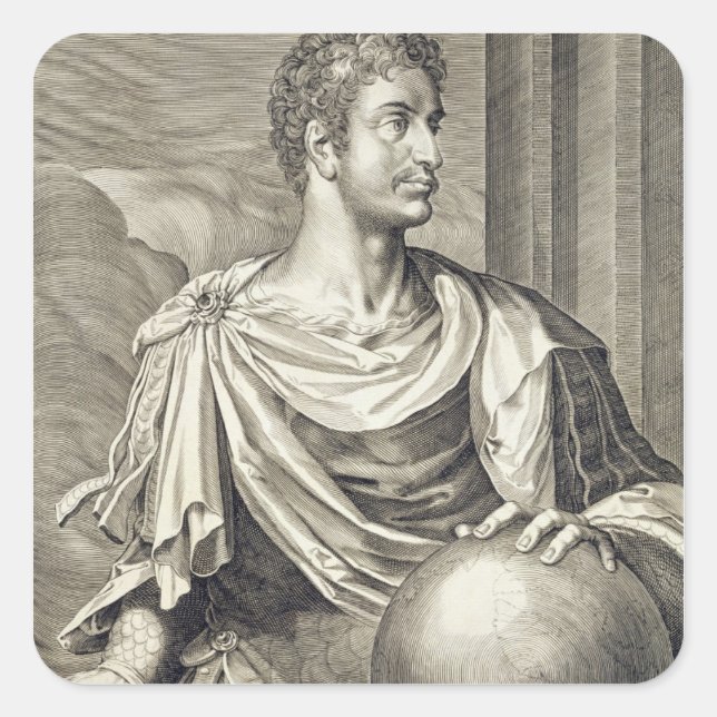 D. Octavius Augustus (63 BC - 14 AD) Emperor of Ro Square Sticker (Front)