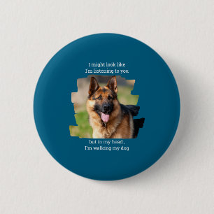 D Pet Photo Funny Dog Dad  2 Inch Round Button