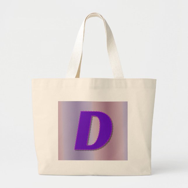 D purple monogram large tote bag (Front)
