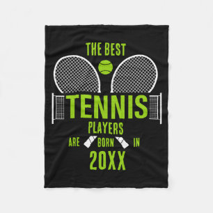D Tennis Birth Year Name Birthday  Fleece Blanket