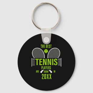 D Tennis Birth Year Name Birthday Keychain