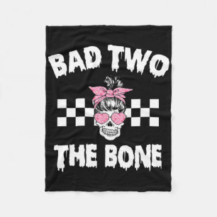 D Two The Bone Birthday 2nd Halloween 2 Years Old Fleece Blanket