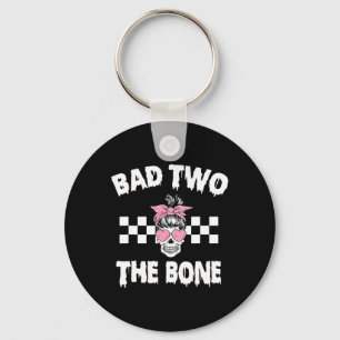 D Two The Bone Birthday 2nd Halloween 2 Years Old Keychain
