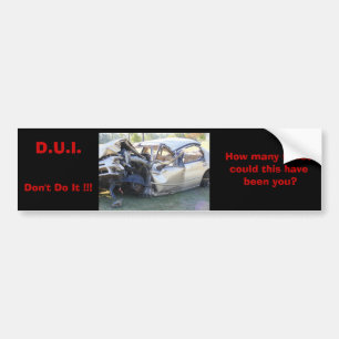 D.U.I. Don't Do It!! Bumper Sticker