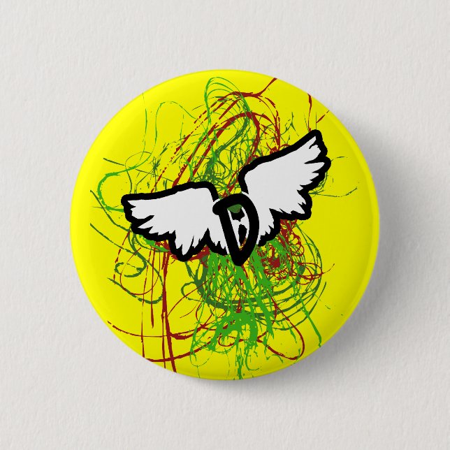 D-Wings Swirl 2 Inch Round Button (Front)