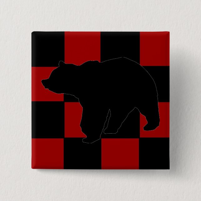 Da Bear 2 Inch Square Button (Front)