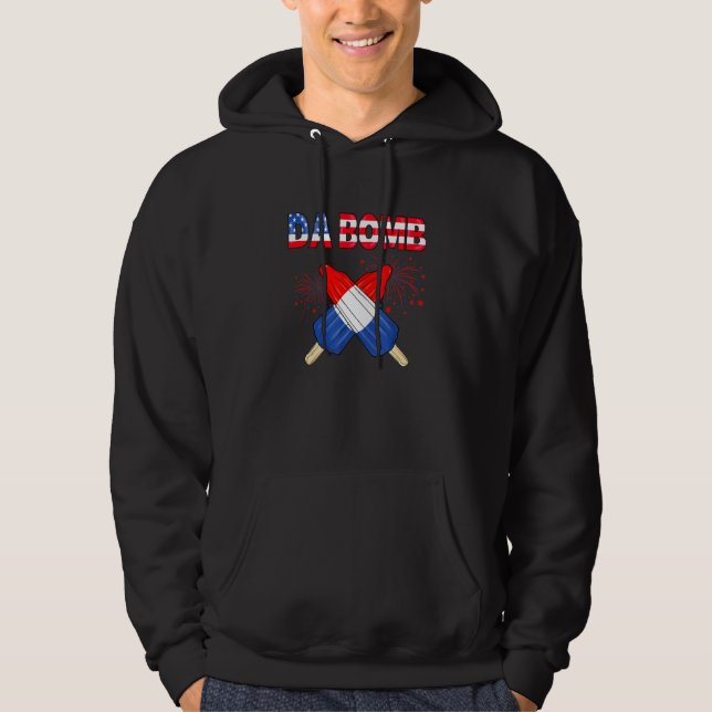 Da Bomb Patriotic Popsicles 4th Of July Summer Pop Hoodie (Front)