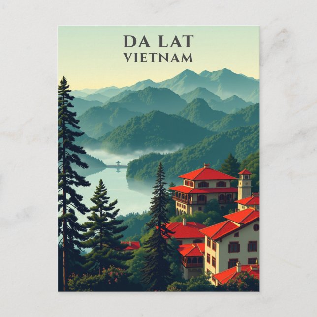 Da Lat Vietnam Scenic Travel Postcard (Front)