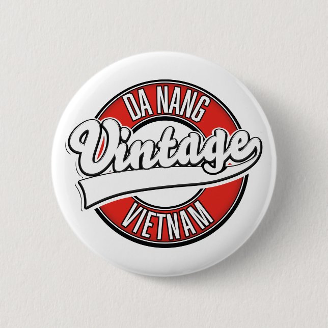 Da Nang vietnam retro logo 2 Inch Round Button (Front)