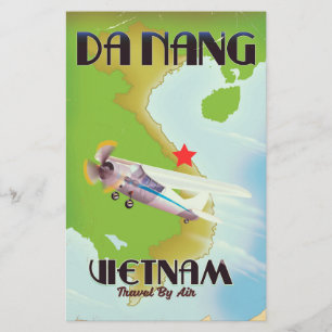 Da Nang Vietnam vintage travel poster Stationery