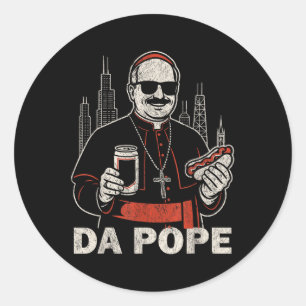 Da Pope From America Chicago Pope Leo Xiv Funny Vi Classic Round Sticker