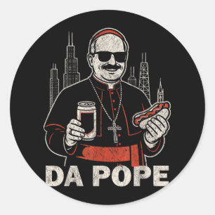 Da Pope From America Chicago Pope Leo Xiv Funny Vi Classic Round Sticker