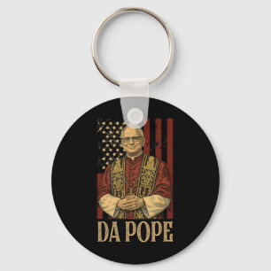 Da Pope Leo Xiv New Pope Funny Humour Men Women Keychain