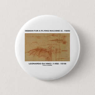 Da Vinci Design For A Flying Machine 2 Inch Round Button