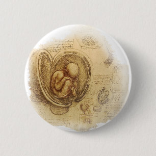 da Vinci - Embryo Sketch 2 Inch Round Button