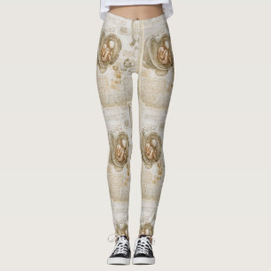Da Vinci Fetus Drawings Leggings