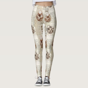 Da Vinci Fetus Drawings Leggings