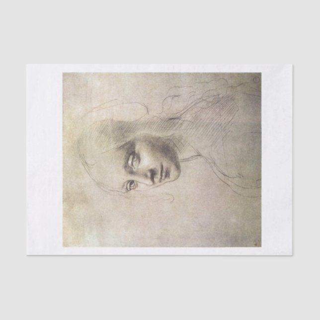 Da vinci girl face decoupage tissue paper (Front)