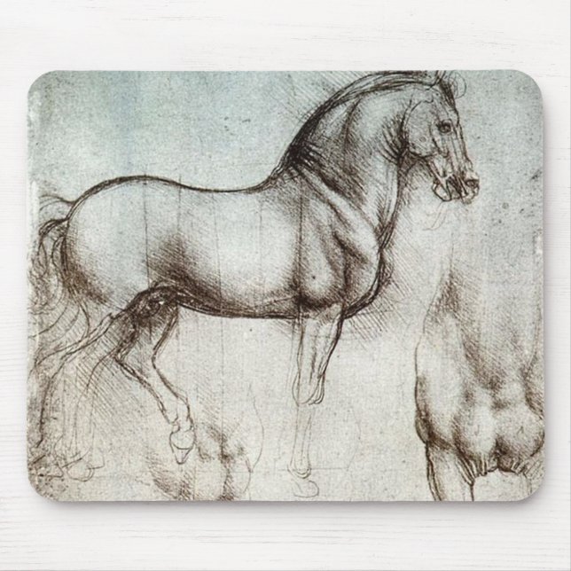 Da Vinci Horse Study Renaissance Sketch Fine Art Mouse Pad (Front)