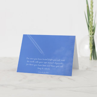 Da Vinci inspirational flight quote Card