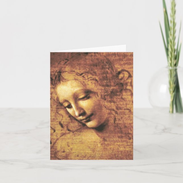 Da Vinci La Scapigliata Note Card (Front)