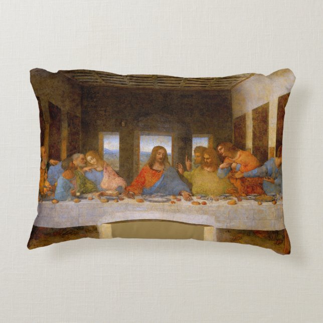 Da Vinci Last Supper Fine Art Classic Accent Pillow (Back)