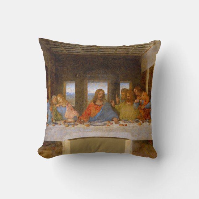 Da Vinci Last Supper Fine Art Classic Throw Pillow (Front)