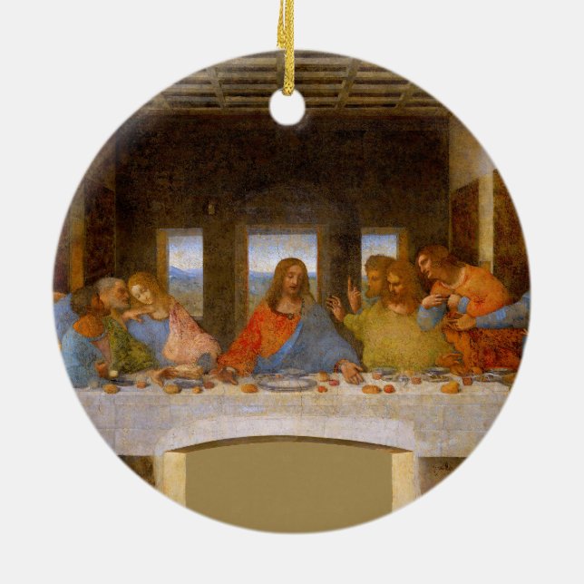 Da Vinci Last Supper Fine Art Classical Ceramic Ornament (Back)
