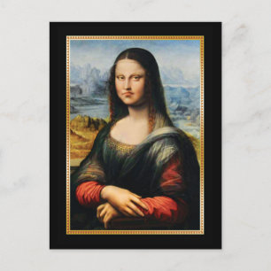 Da Vinci Mona Lisa Grumpy Face Postcard