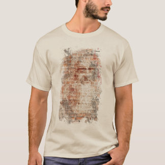 da Vinci Self Portrait on Brick Wall T-Shirt
