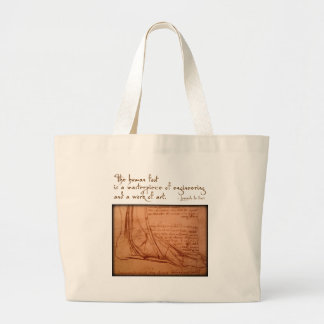 da Vinci: "The human foot is..." Large Tote Bag