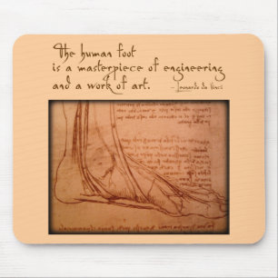 da Vinci: "The human foot is..." Mouse Pad