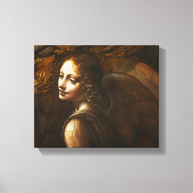 Da Vinci Virgin of the Rocks Angel Canvas Wrap Print (Front)