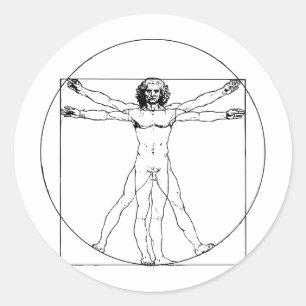 Da Vinci Vitruvian Man Classic Round Sticker