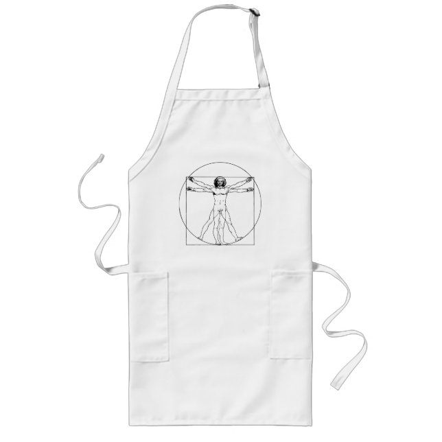 Da Vinci Vitruvian Man Long Apron (Front)