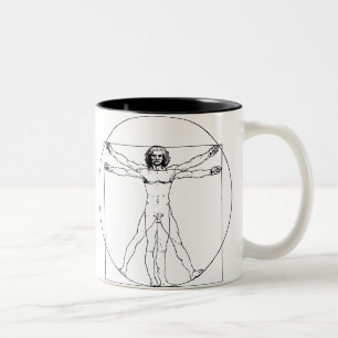 Da Vinci Vitruvian Man Two-Tone Coffee Mug
