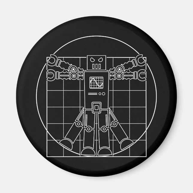 Da Vinci Vitruvian Robot Magnet (Front)